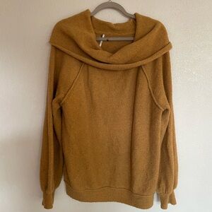 Free People Mustard Yellow Cozy Sweater